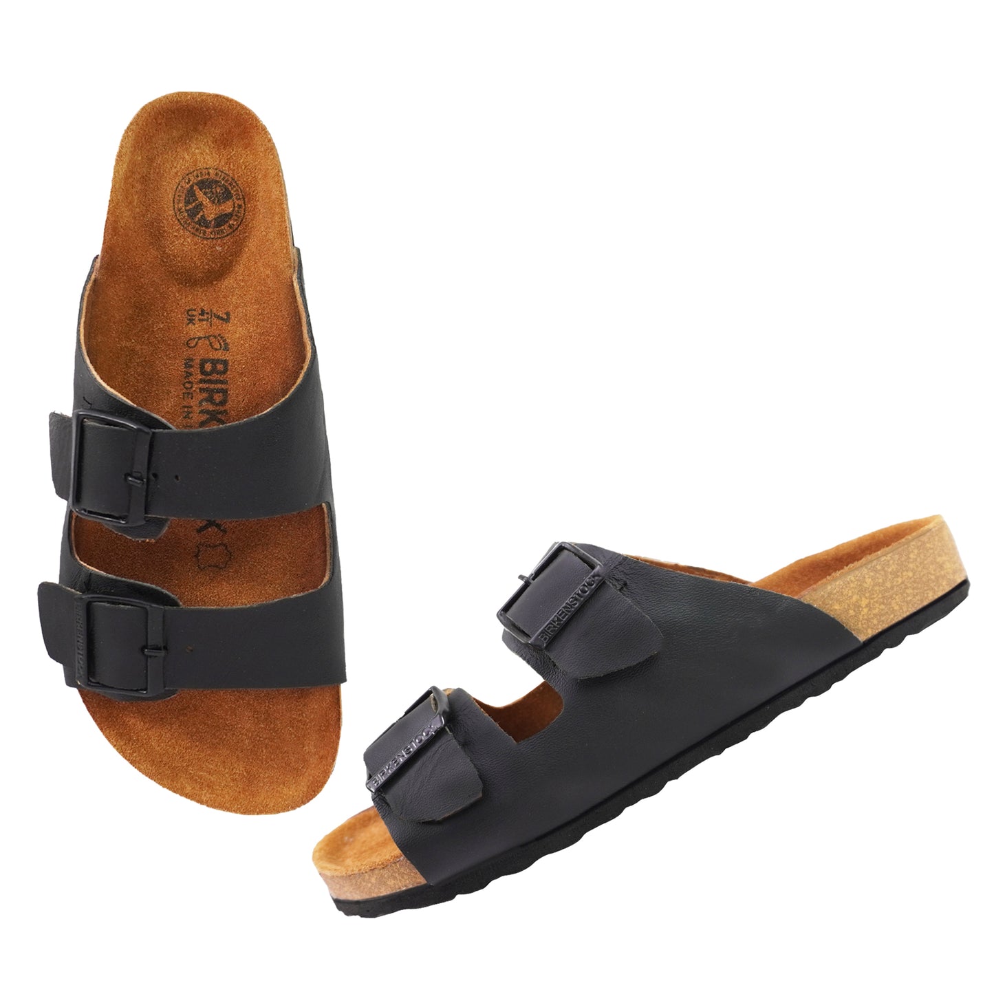 Birks Arizona Premium Leather Slides - Black👟