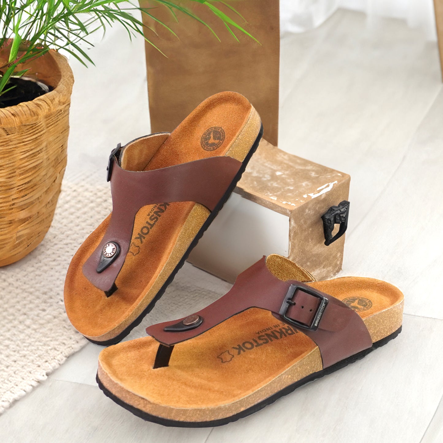 Birks Birko-Flor Gizeh Sandals - Brown