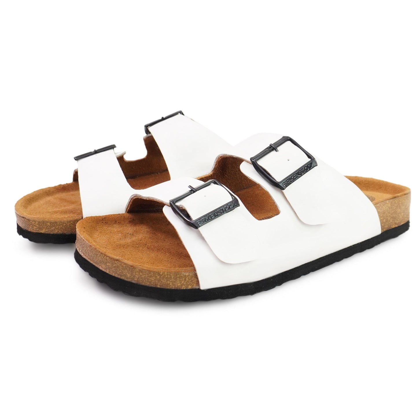 Birks Arizona Premium Leather Slides - White👟