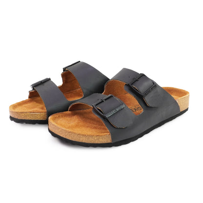 Birks Arizona Premium Leather Slides - Black👟