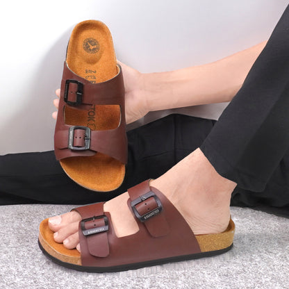 Birks Arizona Premium Leather Slides - Brown👟